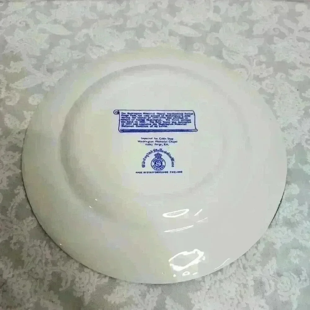 Staffordshire Plate Antique Washington Memorial Chapel Valley Forge - Picture 3 of 5